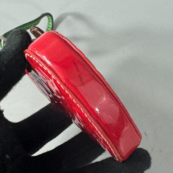 Vintage Coach Signature Red Apple Coin Purse Patent Leather Wristlet - Picture 13 of 14